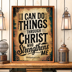 I can do all things Vintage Christian Wall Art