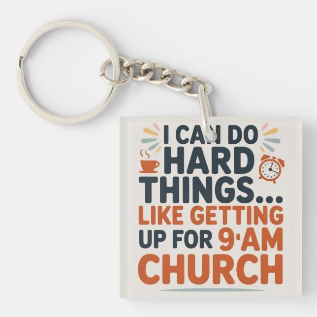 I can do hard things. key ring (Front)