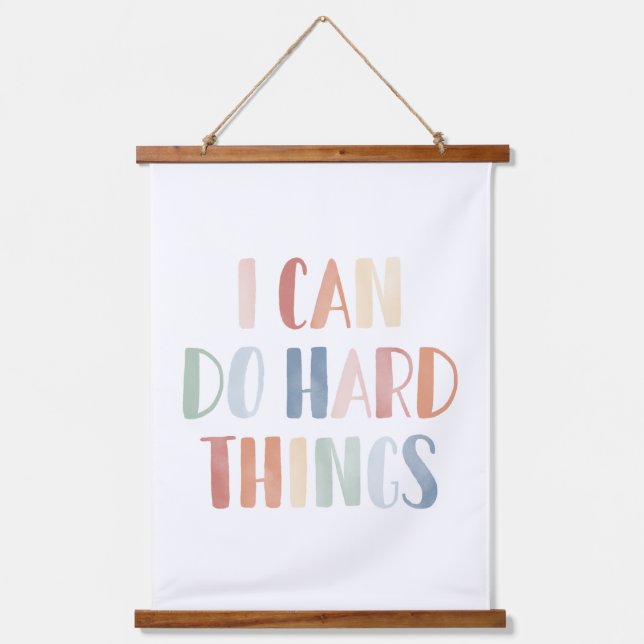 I Can Do Hard Things Nursery Decor Hanging Tapestry (Front)