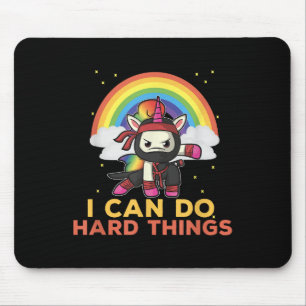 I Can Do Hard Things Rainbow Ninja Mouse Pad