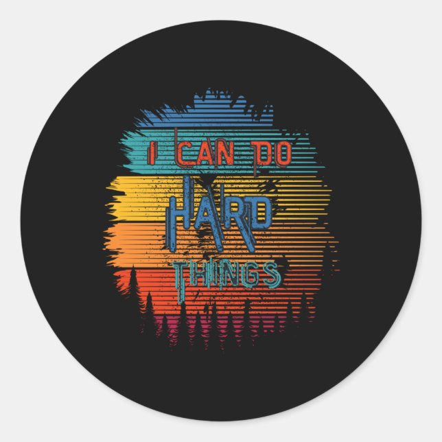 I Can Do Hard Things Rainbow Print Sticker  (Front)