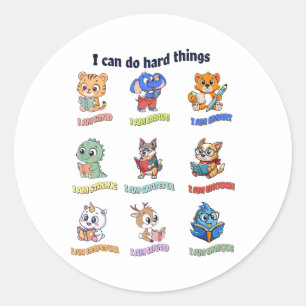 I Can Do Hard Things Teacher Back To School Childr Classic Round Sticker