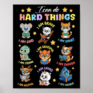 I Can Do Hard Things Teacher Back To School Childr Poster