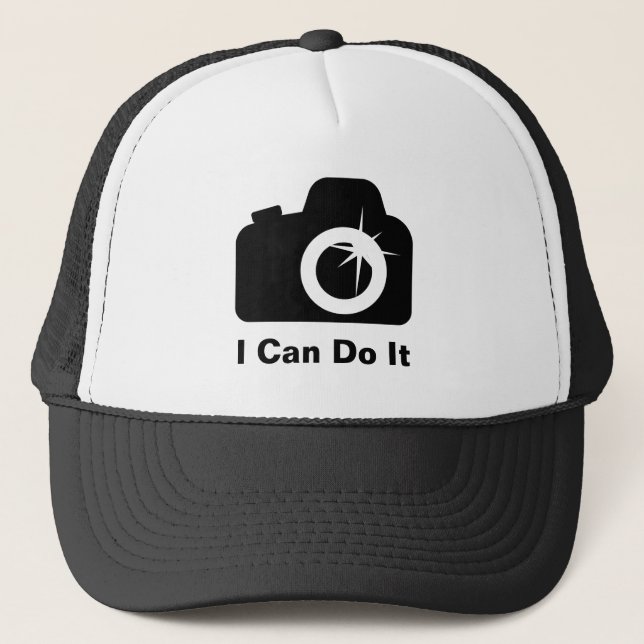 I Can Do It Camera Trucker Hat (Front)