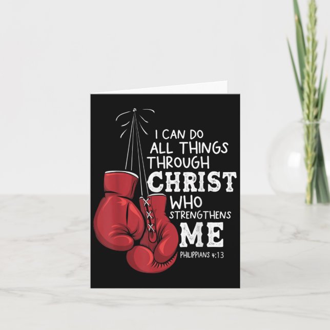 I Can Do Things Christian Boxing Quote Philipans 4 Card (Front)