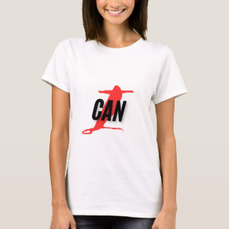 "I Can" Dynamic Red & Black Empowerment Word Art T-Shirt