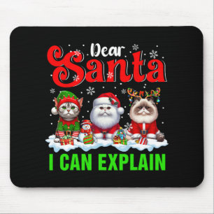 I Can Explain Xmas Three Santa Reindeer Elf Cats Mouse Pad