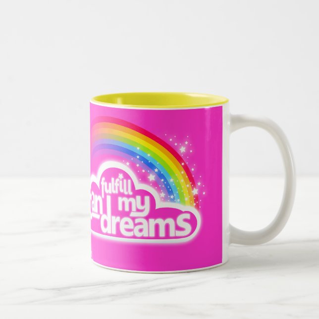 "I can fulfill my dreams" motivational pink mug (Right)