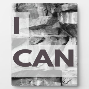 I Can Gray Stone Rock Plaque