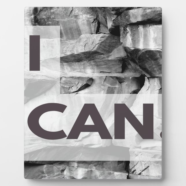 I Can Gray Stone Rock Plaque (Front)