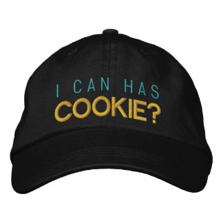 I can has cookie? embroidered hat