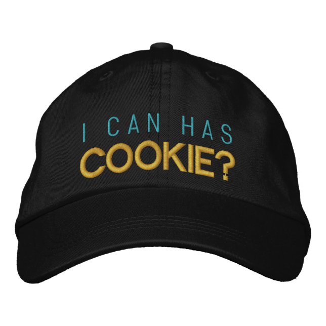 I can has cookie? embroidered hat (Front)
