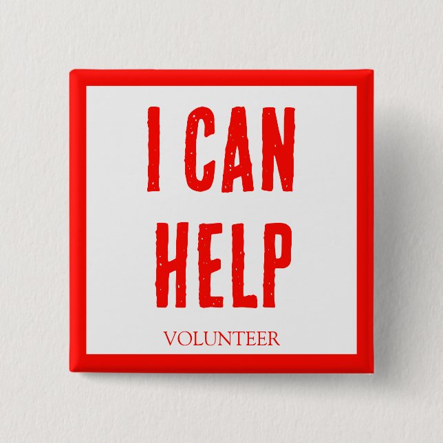 I CAN HELP! Buttons For Volunteers, Business (Front)