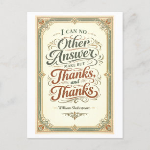 "I Can No Other Answer Make" Shakespeare Postcard