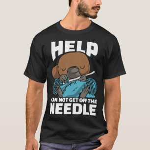 I Can Not Get Off The Needle Crocheting black labr T-Shirt