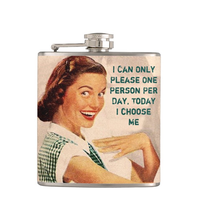 I can only please one person per day hip flask (Front)