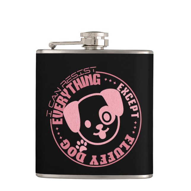 I Can Resist Everything Except Inspirational Quote Hip Flask (Front)