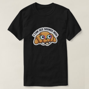 I Can See Sounds Now – Glitchy Croissant Coffee De T-Shirt