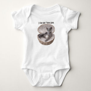 I Can See Your Soul Funny Russian Blue Cat Design Baby Bodysuit