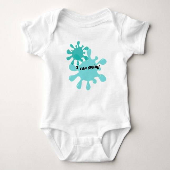 I Can Swim Baby Bodysuit (Front)