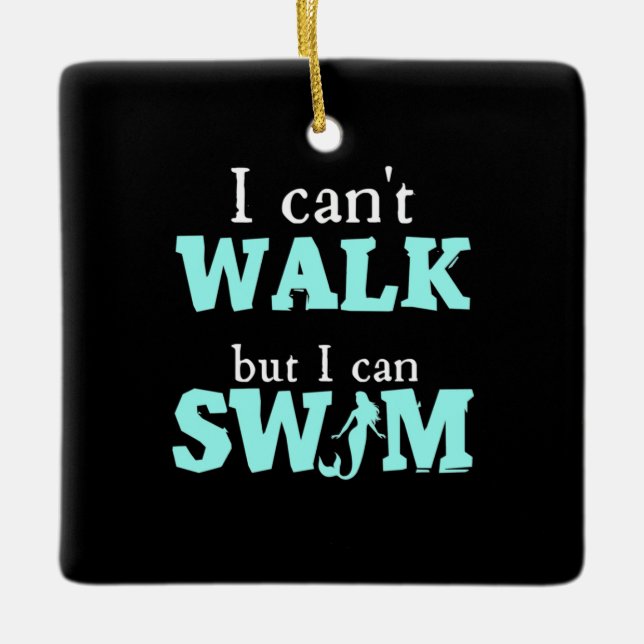I Can Swim Ceramic Ornament (Front)