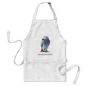 I can talk, can you fly? African Grey Standard Apron