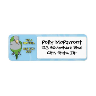 I Can Talk Quaker Parakeet Return Address Label