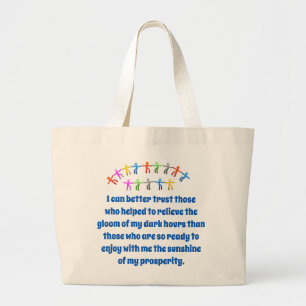 I Can Trust Those Who Helped - Friendship Quote  Large Tote Bag