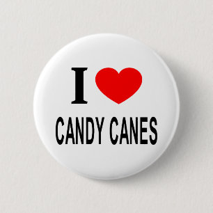 I ❤️ CANDY CANES I LOVE CANDY CANES I HEART CANDY  6 CM ROUND BADGE