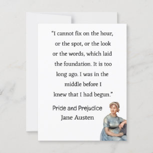 I cannot fix the hour or the spot Jane Austen Postcard