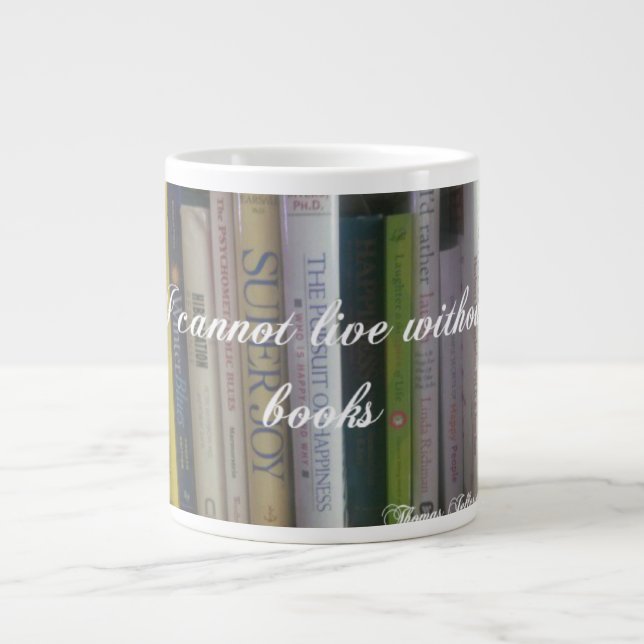I Cannot Live Without Books Large Coffee Mug (Front)