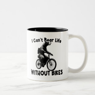 I Can't Bear Life Without Bikes Two-Tone Coffee Mug