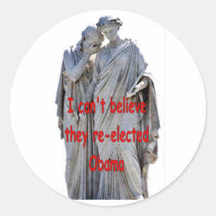 I CAN'T BELIEVE THEY RE-ELECTED OBAMA CLASSIC ROUND STICKER