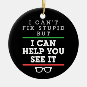 I Can't Fix Stupid But I Can Help You See It Ceramic Ornament