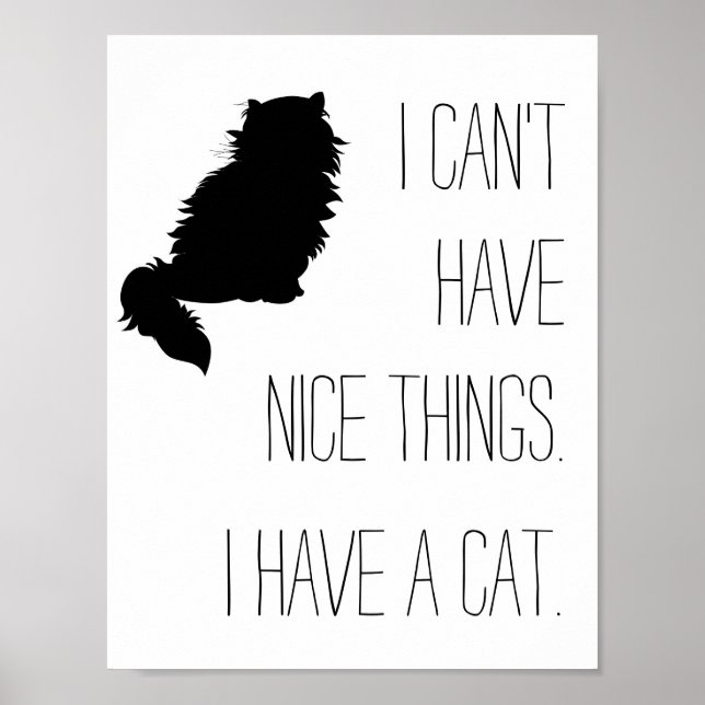 I can't have nice things. I have a cat. Poster (Front)