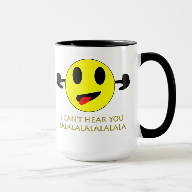 i can't hear you, ears plugged mug (Right)
