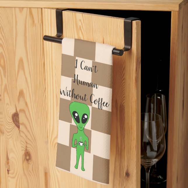 I Can't Human Without Coffee Dish Towel (Thirds Fold)