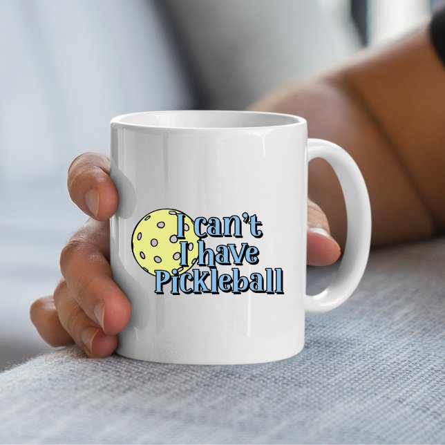 I can't, I have pickleball | Blue and Yellow Coffee Mug (Creator Uploaded)