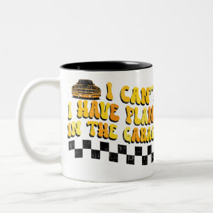 I Can't I Have Plans In The Garage Car Mechanic Two-Tone Coffee Mug
