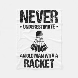 I Can't I Have To Play Badminton Player Shuttle Fleece Blanket