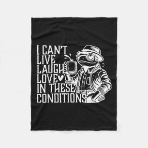 I Can't In These Conditions Retro Vintage Fleece Blanket