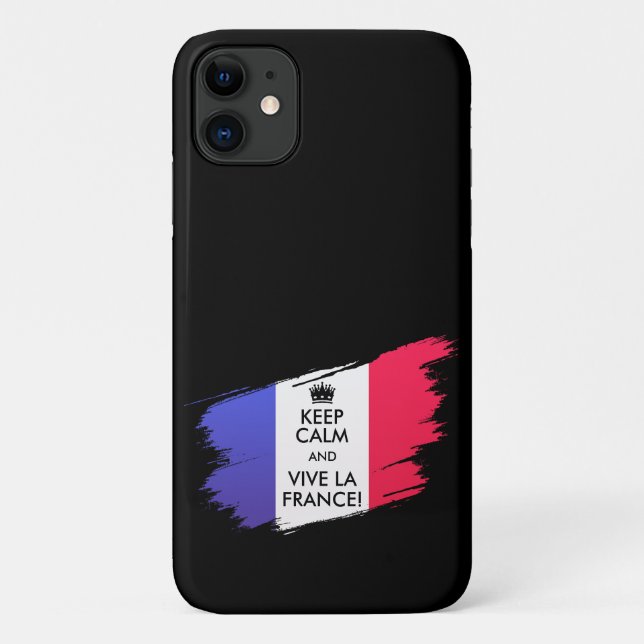 I Can't Keep Calm! I Support France black Case-Mate iPhone Case (Back)