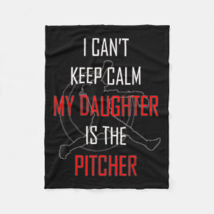 I Can't Keep Calm My Daughter Is The Tcher Softbal Fleece Blanket