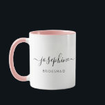 I can't say I do without You Bridesmaid Proposal Mug<br><div class="desc">Delight your bridesmaids with the Bridesmaid Name "I Can't Say I Do Without You" pink two tone Coffee Mug, a perfect addition to your bridesmaid proposal package. This personalised mug showcases an elegant script font that beautifully displays your friend's name, accompanied by modern typography for the title "bridesmaid." The heartfelt...</div>