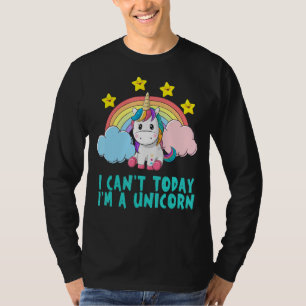 I Can't Today I'm A Unicorn  Rainbow Cute Vintage T-Shirt