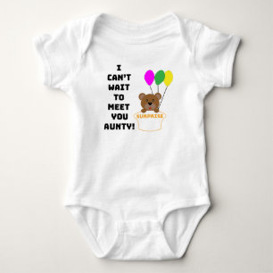 I CAN'T WAIT TO MEET YOU AUNTY BABY ANNOUNCEMENT   BODYSUIT