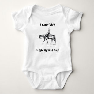 I Can't Wait To Ride My First Pony! Western Baby Bodysuit