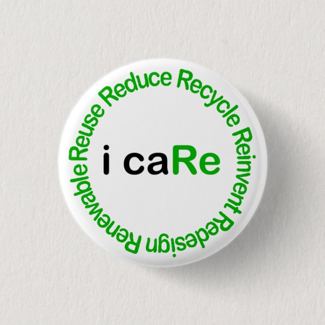 I Care 3 Cm Round Badge (Front)