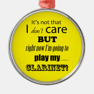 I Care Clarinet Metal Ornament