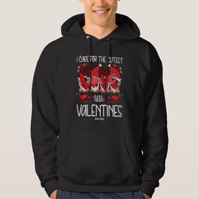 I Care For The Cutest Little Valentines Gnomes NIC Hoodie (Front)